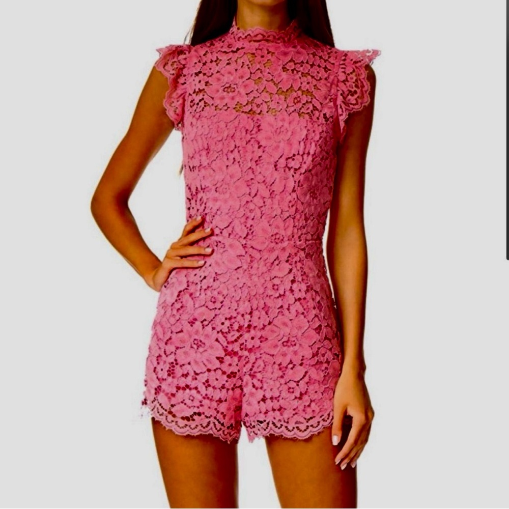 Pink Lace Romper